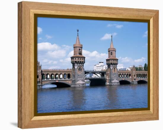 Oberbaum Bridge and River Spree, Berlin, Germany-Hans Peter Merten-Framed Premier Image Canvas