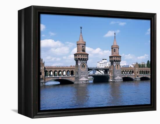 Oberbaum Bridge and River Spree, Berlin, Germany-Hans Peter Merten-Framed Premier Image Canvas