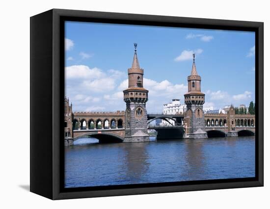 Oberbaum Bridge and River Spree, Berlin, Germany-Hans Peter Merten-Framed Premier Image Canvas