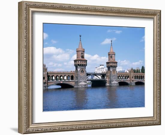 Oberbaum Bridge and River Spree, Berlin, Germany-Hans Peter Merten-Framed Photographic Print