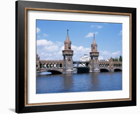 Oberbaum Bridge and River Spree, Berlin, Germany-Hans Peter Merten-Framed Photographic Print