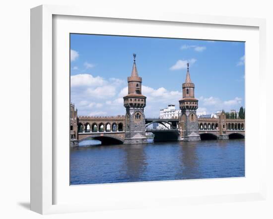 Oberbaum Bridge and River Spree, Berlin, Germany-Hans Peter Merten-Framed Photographic Print