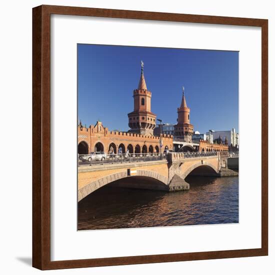 Oberbaum Bridge between Kreuzberg and Friedrichshain, Spree River, Berlin, Germany, Europe-Markus Lange-Framed Photographic Print