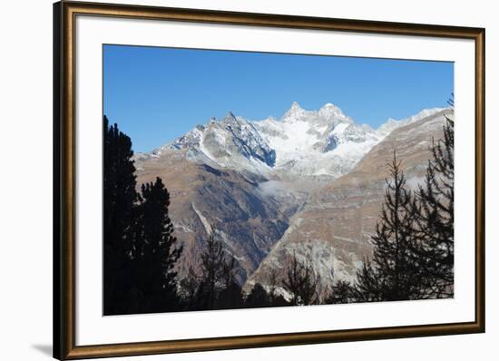 Obergabelhorn, 4053m, Zermatt, Valais, Swiss Alps, Switzerland, Europe-Christian Kober-Framed Photographic Print