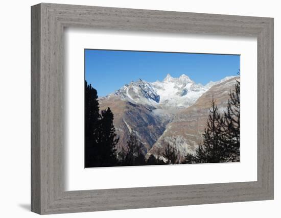 Obergabelhorn, 4053m, Zermatt, Valais, Swiss Alps, Switzerland, Europe-Christian Kober-Framed Photographic Print