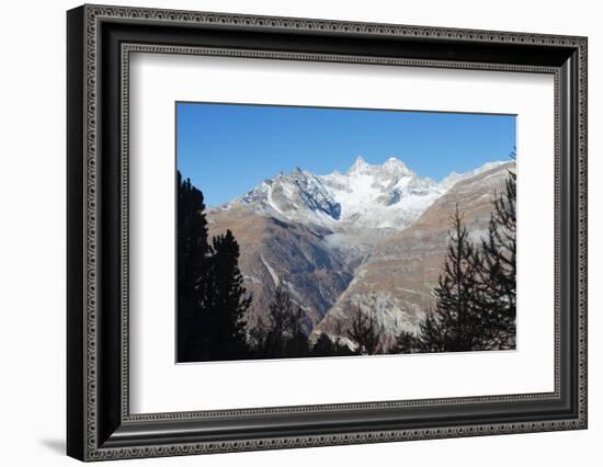 Obergabelhorn, 4053m, Zermatt, Valais, Swiss Alps, Switzerland, Europe-Christian Kober-Framed Photographic Print