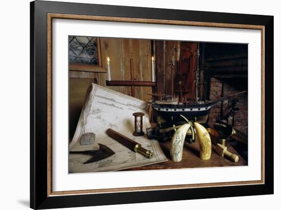 Objects from a Nineteenth Century Captain's Desk-American School-Framed Giclee Print