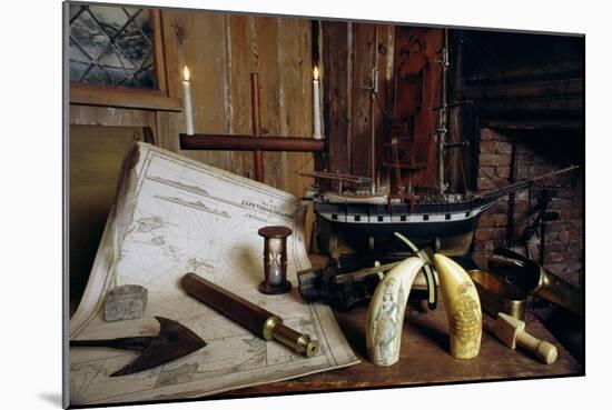 Objects from a Nineteenth Century Captain's Desk-American School-Mounted Giclee Print