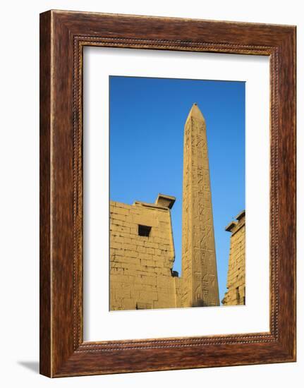 Oblelisk at temple entrance, Luxor Temple, UNESCO World Heritage Site, Luxor, Egypt, North Africa, -Jane Sweeney-Framed Photographic Print