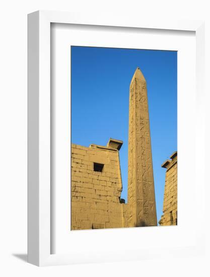 Oblelisk at temple entrance, Luxor Temple, UNESCO World Heritage Site, Luxor, Egypt, North Africa, -Jane Sweeney-Framed Photographic Print