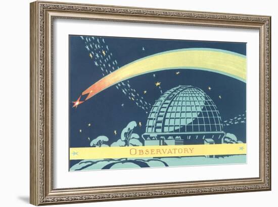 Observatory and Comet-null-Framed Giclee Print