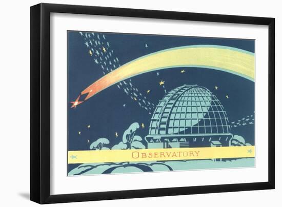 Observatory and Comet-null-Framed Giclee Print