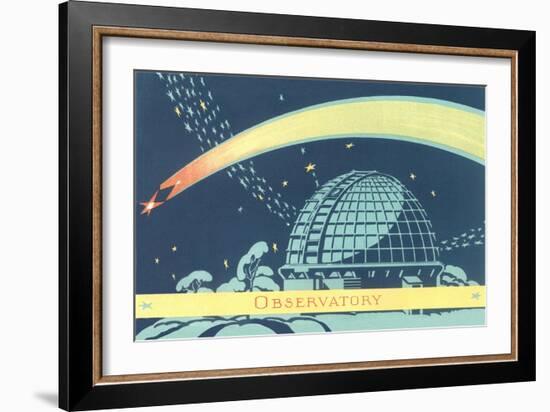 Observatory and Comet-null-Framed Giclee Print