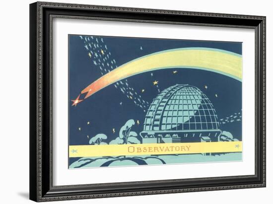 Observatory and Comet-null-Framed Giclee Print