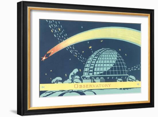 Observatory and Comet-null-Framed Giclee Print