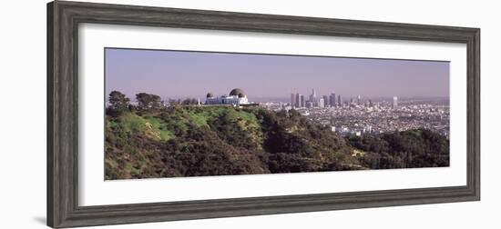 Observatory on a Hill with Cityscape in the Background, Griffith Park Observatory, Los Angeles, ...-null-Framed Photographic Print