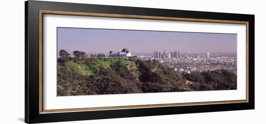 Observatory on a Hill with Cityscape in the Background, Griffith Park Observatory, Los Angeles, ...-null-Framed Photographic Print