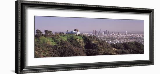 Observatory on a Hill with Cityscape in the Background, Griffith Park Observatory, Los Angeles, ...-null-Framed Photographic Print