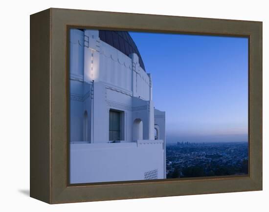 Observatory with Downtown at Dusk, Griffith Park Observatory, Los Angeles, California, USA-null-Framed Premier Image Canvas