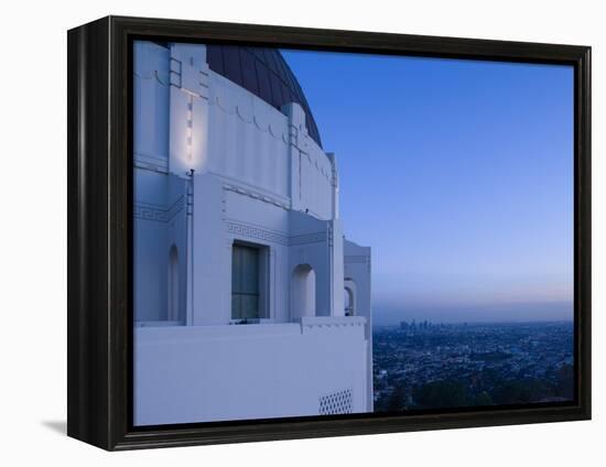 Observatory with Downtown at Dusk, Griffith Park Observatory, Los Angeles, California, USA-null-Framed Premier Image Canvas