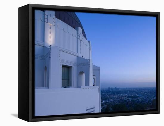 Observatory with Downtown at Dusk, Griffith Park Observatory, Los Angeles, California, USA-null-Framed Premier Image Canvas