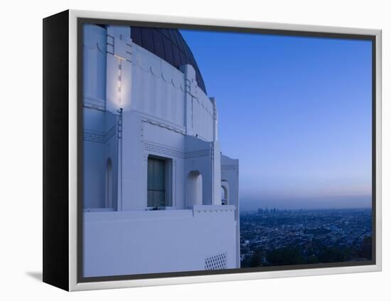 Observatory with Downtown at Dusk, Griffith Park Observatory, Los Angeles, California, USA-null-Framed Premier Image Canvas
