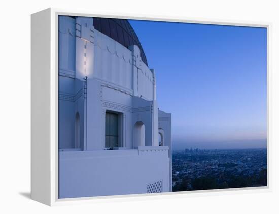 Observatory with Downtown at Dusk, Griffith Park Observatory, Los Angeles, California, USA-null-Framed Premier Image Canvas