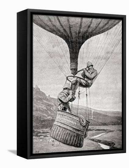 Observing the Enemy from a Military Balloon During the Second Boer War-Louis Creswicke-Framed Premier Image Canvas
