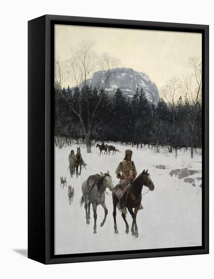 Obsidian Mountain in Yellowstone, 1895-Henry F. Farny-Framed Premier Image Canvas