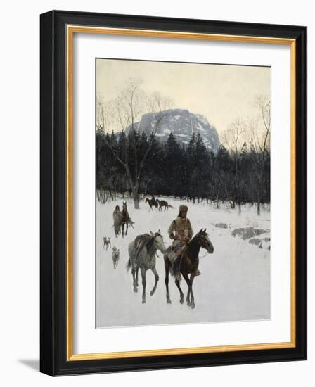 Obsidian Mountain in Yellowstone, 1895-Henry F. Farny-Framed Premium Giclee Print