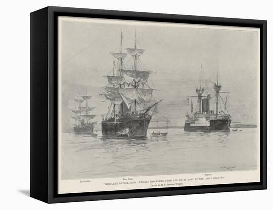 Obsolete Battle-Ships, Vessels Discarded from the Royal Navy by the King's Command-Henry Charles Seppings Wright-Framed Premier Image Canvas