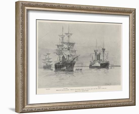 Obsolete Battle-Ships, Vessels Discarded from the Royal Navy by the King's Command-Henry Charles Seppings Wright-Framed Giclee Print