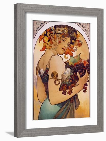 Obst, 1897-Alphonse Mucha-Framed Giclee Print