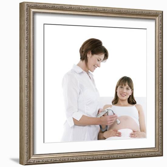 Obstetric Ultrasound Examination-Science Photo Library-Framed Premium Photographic Print