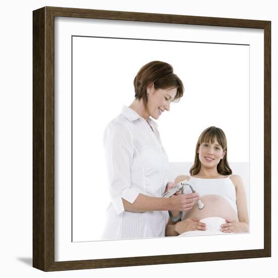 Obstetric Ultrasound Examination-Science Photo Library-Framed Premium Photographic Print