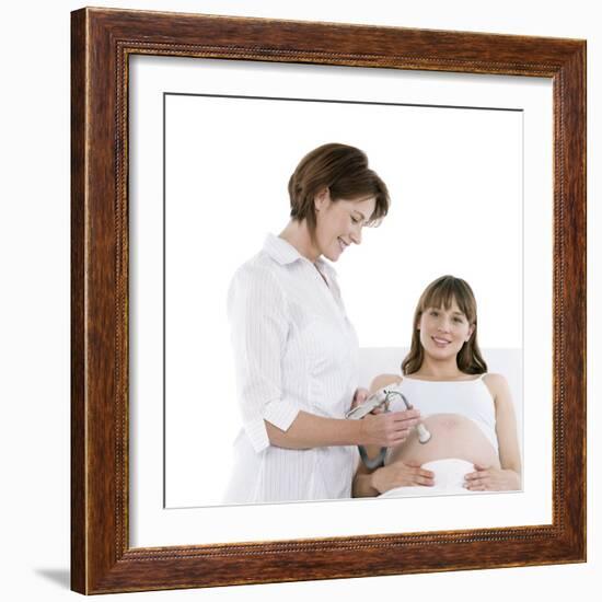 Obstetric Ultrasound Examination-Science Photo Library-Framed Premium Photographic Print