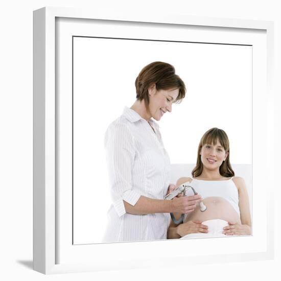 Obstetric Ultrasound Examination-Science Photo Library-Framed Premium Photographic Print