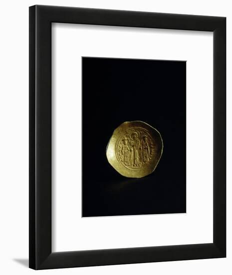 Obverse of a gold scyphate (coin) of Romanos IV, Byzantine, 11th century-Werner Forman-Framed Photographic Print