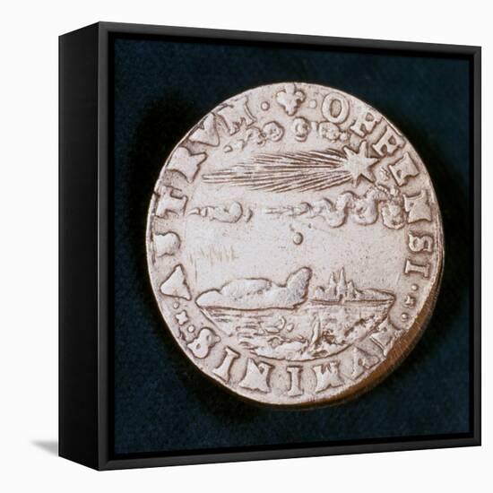 Obverse of a Medal Commemorating the Bright Comet of 1577-null-Framed Premier Image Canvas