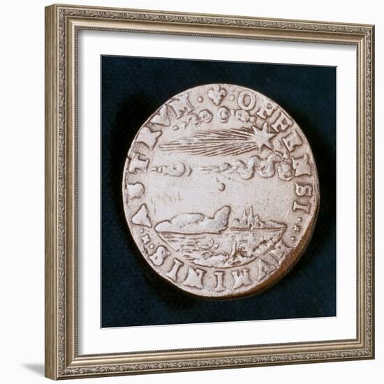 Obverse of a Medal Commemorating the Bright Comet of 1577-null-Framed Photographic Print