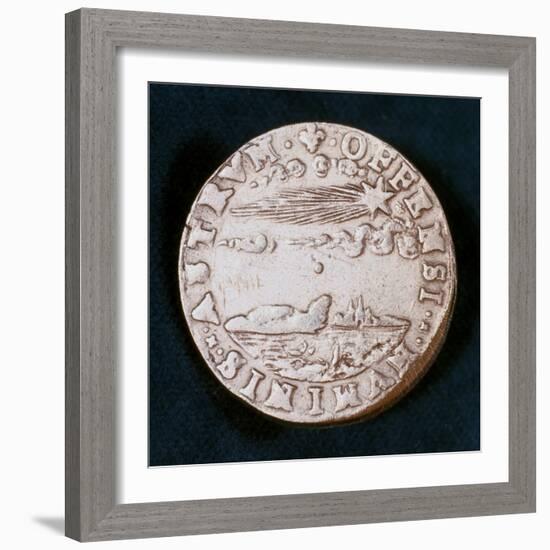 Obverse of a Medal Commemorating the Bright Comet of 1577-null-Framed Photographic Print