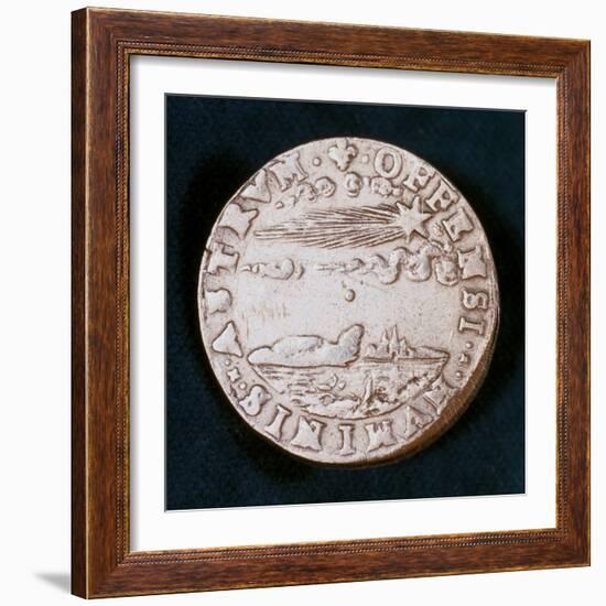 Obverse of a Medal Commemorating the Bright Comet of 1577-null-Framed Photographic Print