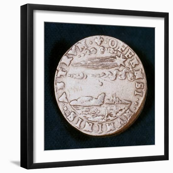 Obverse of a Medal Commemorating the Bright Comet of 1577-null-Framed Photographic Print