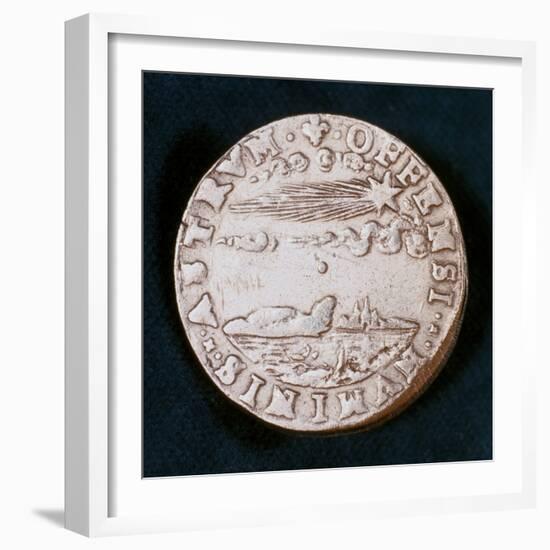 Obverse of a Medal Commemorating the Bright Comet of 1577-null-Framed Photographic Print