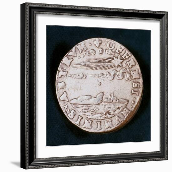 Obverse of a Medal Commemorating the Bright Comet of 1577-null-Framed Photographic Print