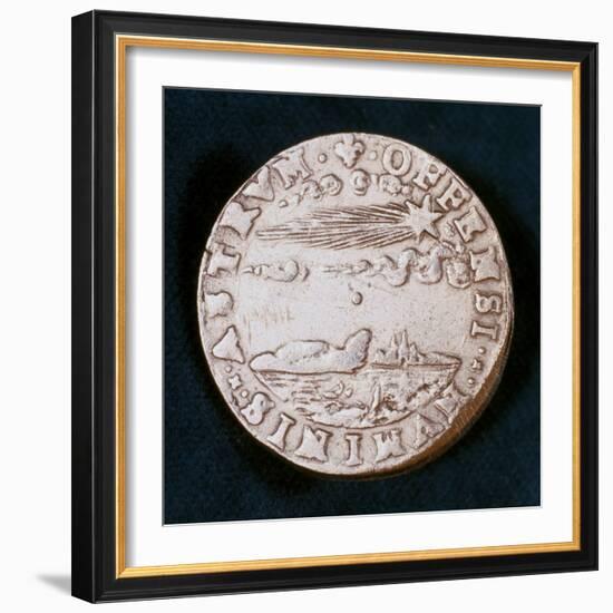 Obverse of a Medal Commemorating the Bright Comet of 1577-null-Framed Photographic Print