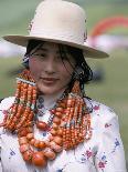 Portrait of a Tibetan Woman Wearing Jewellery Near Maqen, Qinghai Province, China-Occidor Ltd-Photographic Print