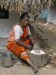 Village Woman Pounding Rice, Tamil Nadu, India-Occidor Ltd-Photographic Print