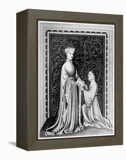 Occleve the Poet and King Henry V, C1410-null-Framed Premier Image Canvas