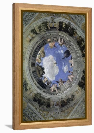 Occulus of the Ceiling of the House of Spouses, Ducal Palace of Mantua, Italy (Camera Degli Sposi,-Andrea Mantegna-Framed Premier Image Canvas